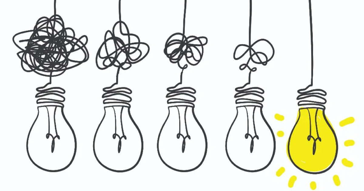 Ilustración de bombillos que representan la innovación 