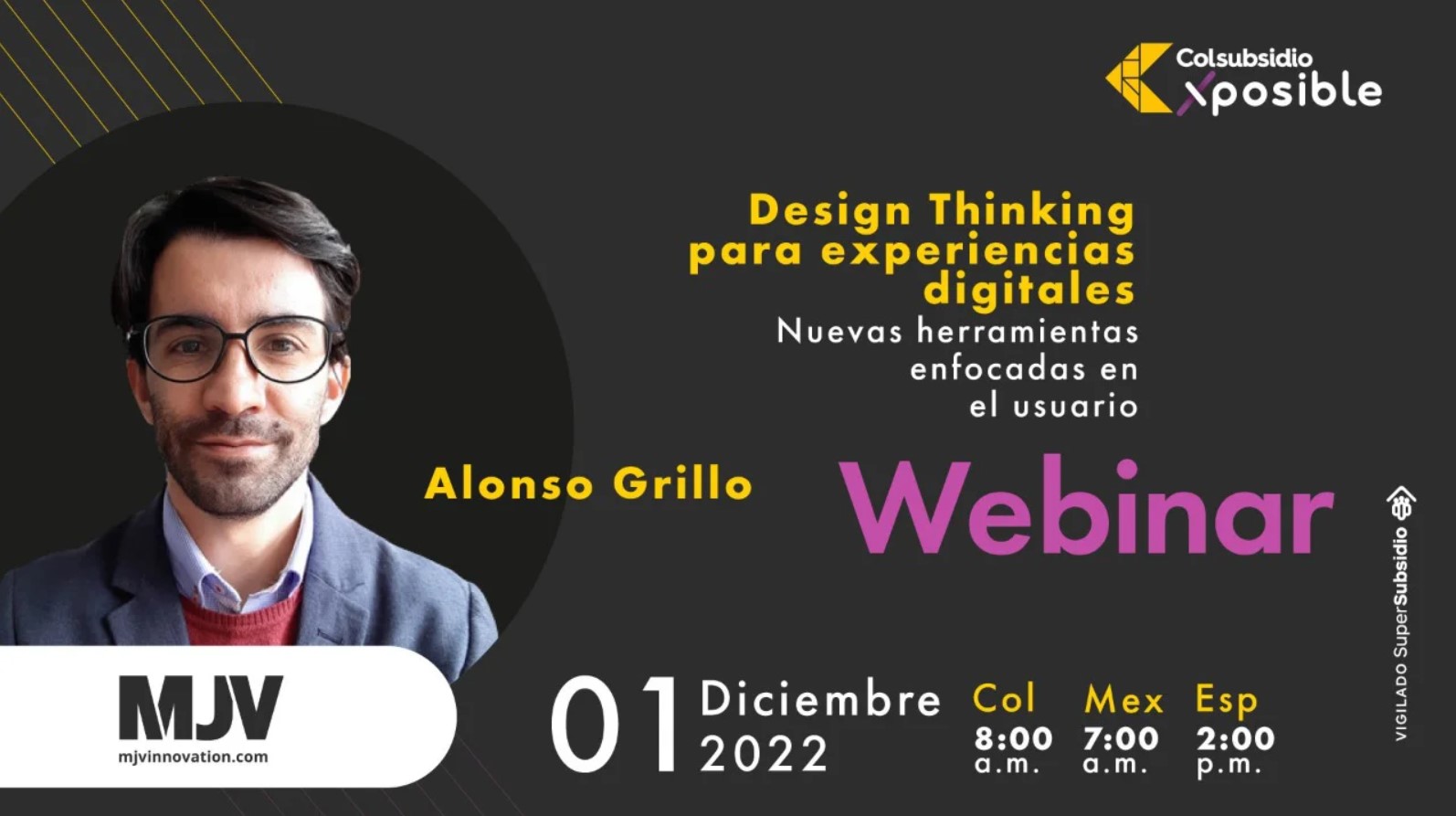 Alonso Grillo compartiendo el webinar design thinking para experiencias digitales